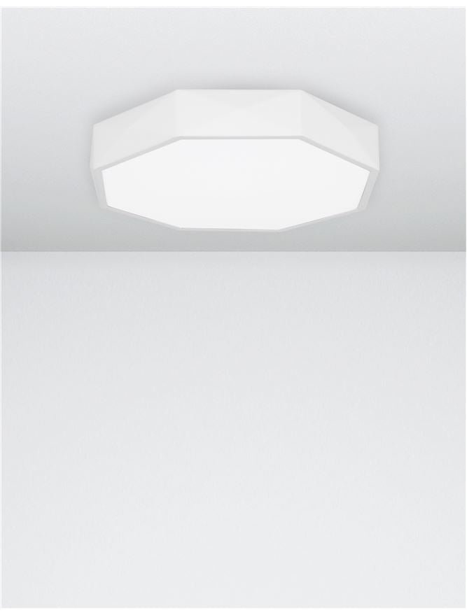 EBB Diffused Sandy White Aluminium Angular Edge Ceiling Light - ID 10591