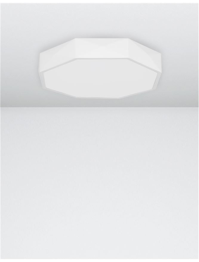 EBB Diffused Sandy White Aluminium Angular Edge Ceiling Light - ID 10591