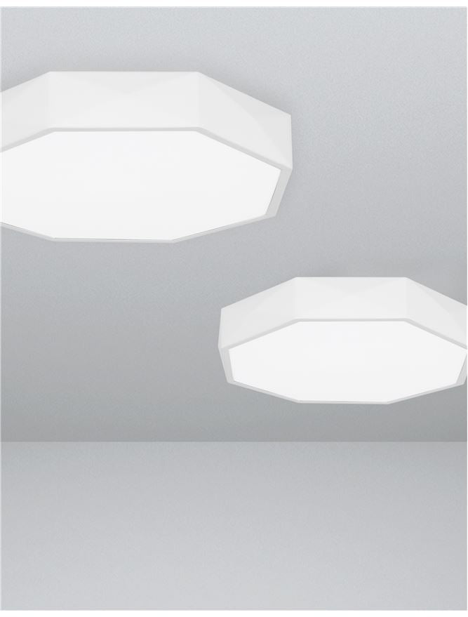 EBB Diffused Sandy White Aluminium Angular Edge Ceiling Light - ID 10591