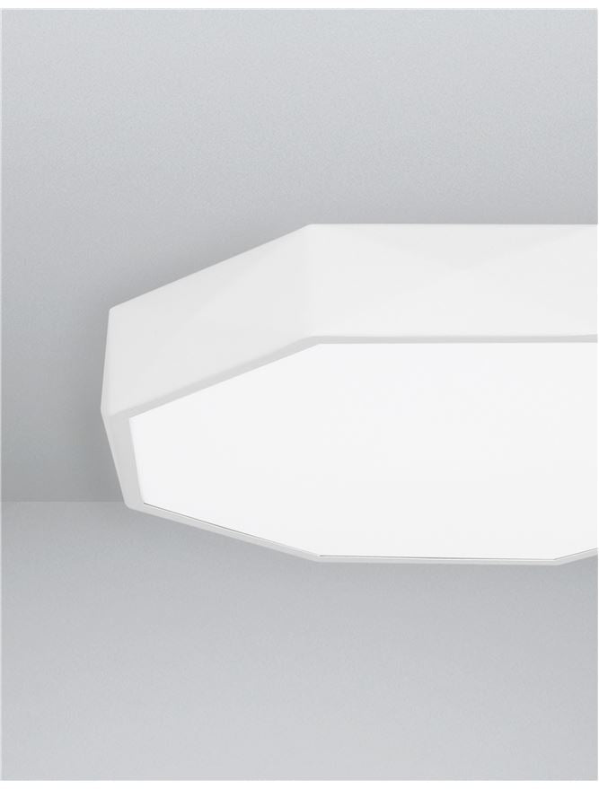 EBB Diffused Sandy White Aluminium Angular Edge Ceiling Light - ID 10591