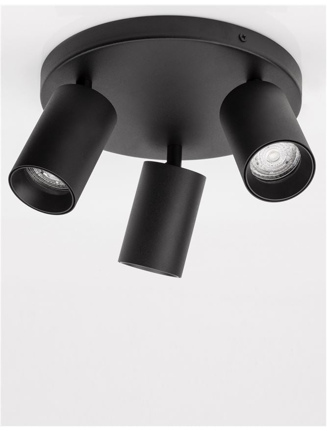 NL Sandy Black Triple Round GU10 spotlight - ID 11162