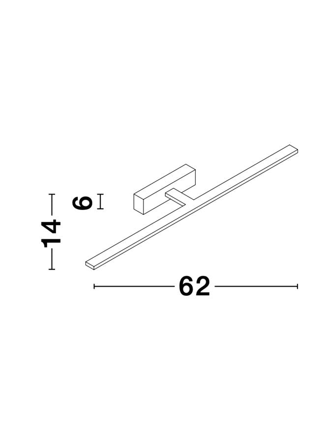 MON 62cm Black Single Arm LED Bathroom Wall Light - ID 10976