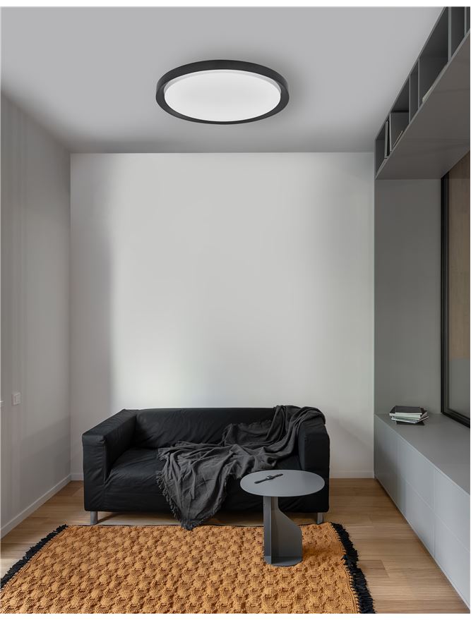 TRO Diffused Black Aluminium Large Ceiling Light - ID 10604