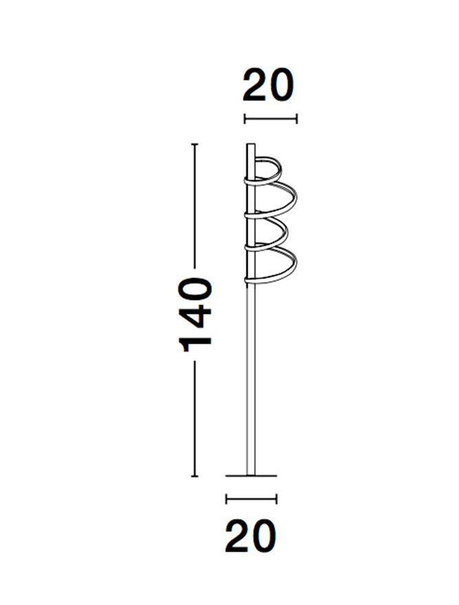 Wooden Floor Lamp with Spiral LED - ID 11403