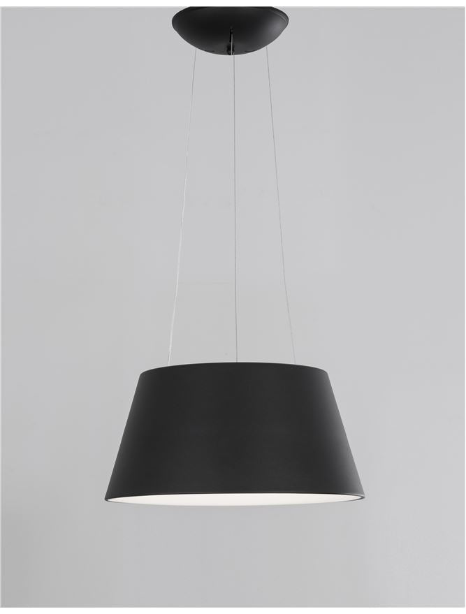 VOL Black Metal Tapered Drum With Acrylic Diffused Inner Pendant - ID 10447