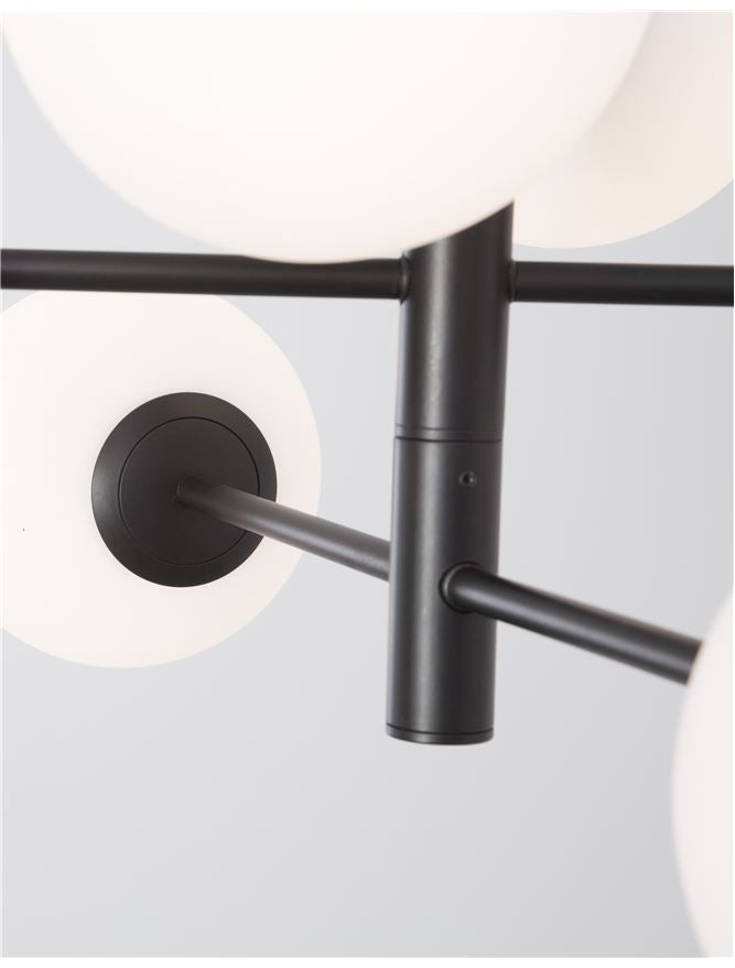 IMP Black Metal & Opal Orb 6 Light Ceiling Light - ID 10653