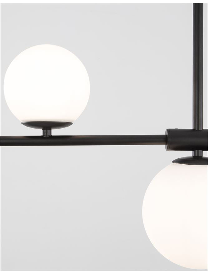 IMP Black Metal & Opal Orb 4 Light Ceiling Light - ID 10651