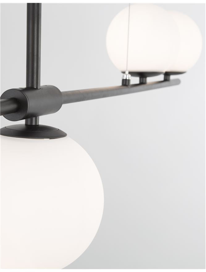 IMP Black Metal & Opal Orb 4 Light Ceiling Light - ID 10651