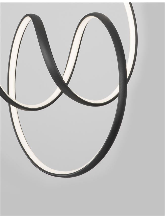 RIN Black Aluminium & Acrylic Knot Swirl Single Pendant - ID 10458