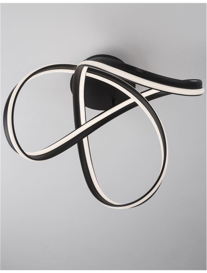 TRU Dimmable Sandy Black Aluminium & Acrylic Knot Ceiling Light - ID 10363