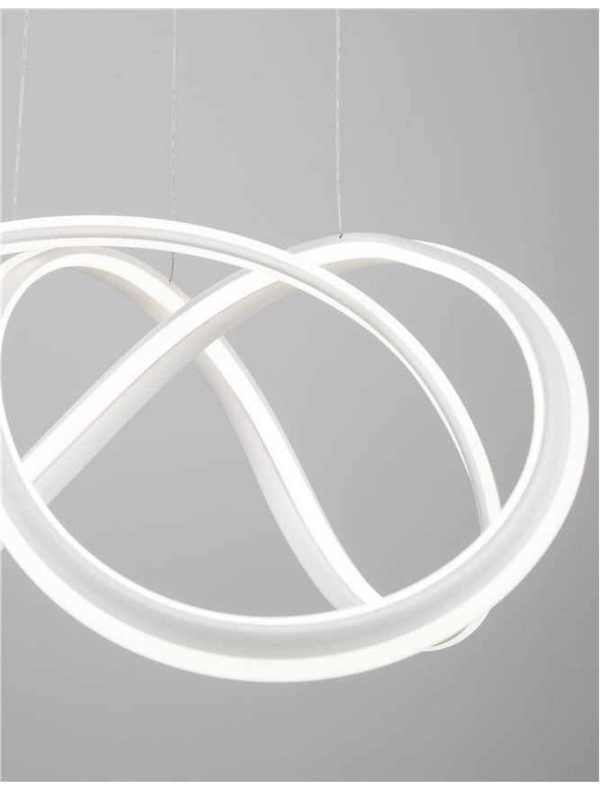 TRU Dimmable Sandy White Aluminium & Acrylic Knot Pendant - ID 10364