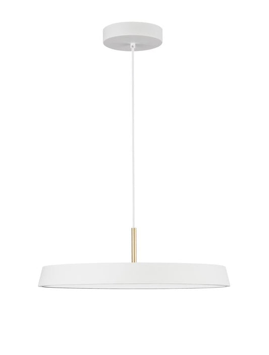 VET Matt White Aluminium & Acrylic Flat Circular Pendant - ID 9994