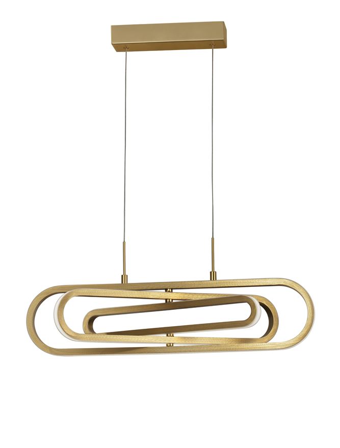 ART Gold Aluminium & Acrylic 3 Ring Oval Adjustable Pendant - ID 10090