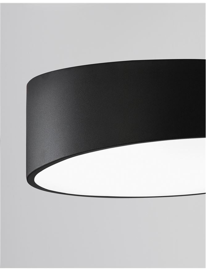 MAGG Diffused Sandy Black Angled Cylinder Medium Flush Ceiling Light - ID 10585