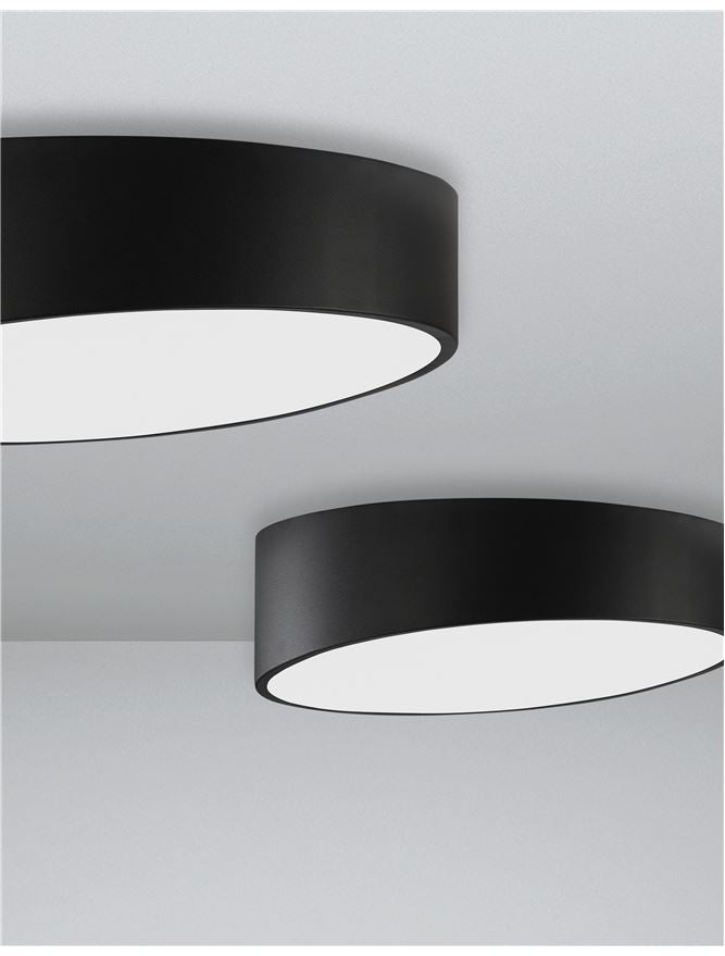 MAGG Diffused Sandy Black Angled Cylinder Medium Flush Ceiling Light - ID 10585