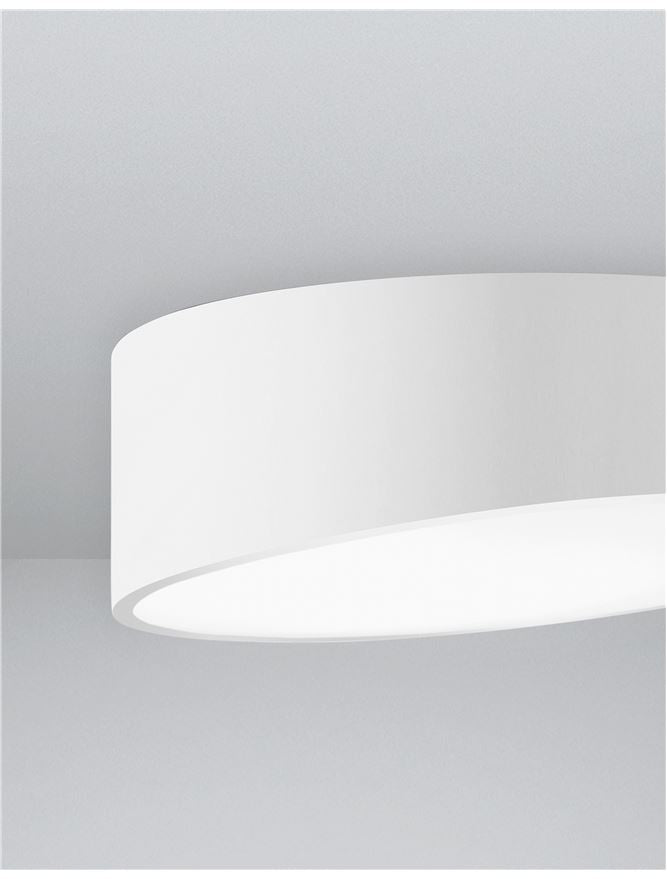 MAGG Diffused Sandy White Angled Cylinder Medium Flush Ceiling Light - ID 10586