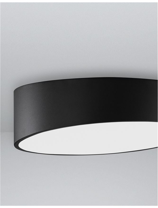 MAGG Diffused Sandy Black Angled Cylinder Large Flush Ceiling Light - ID 10587