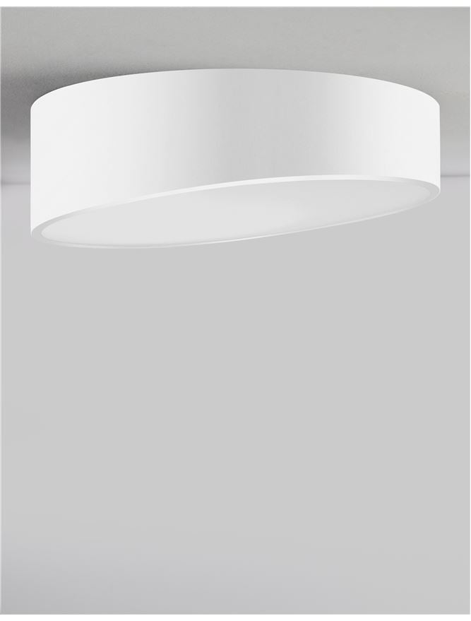 MAGG Diffused Sandy White Angled Cylinder Large Flush Ceiling Light - ID 10588