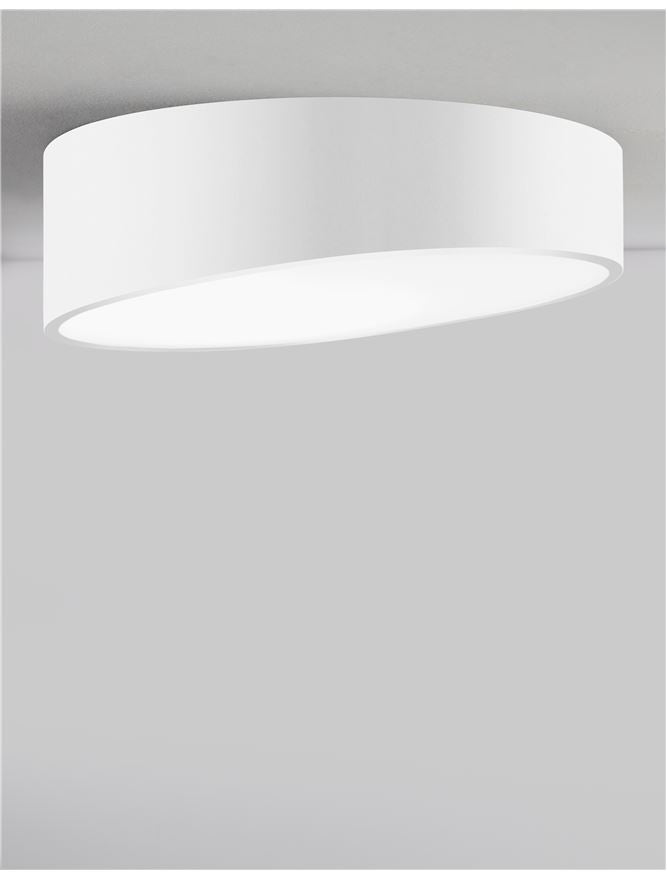 MAGG Diffused Sandy White Angled Cylinder Large Flush Ceiling Light - ID 10588
