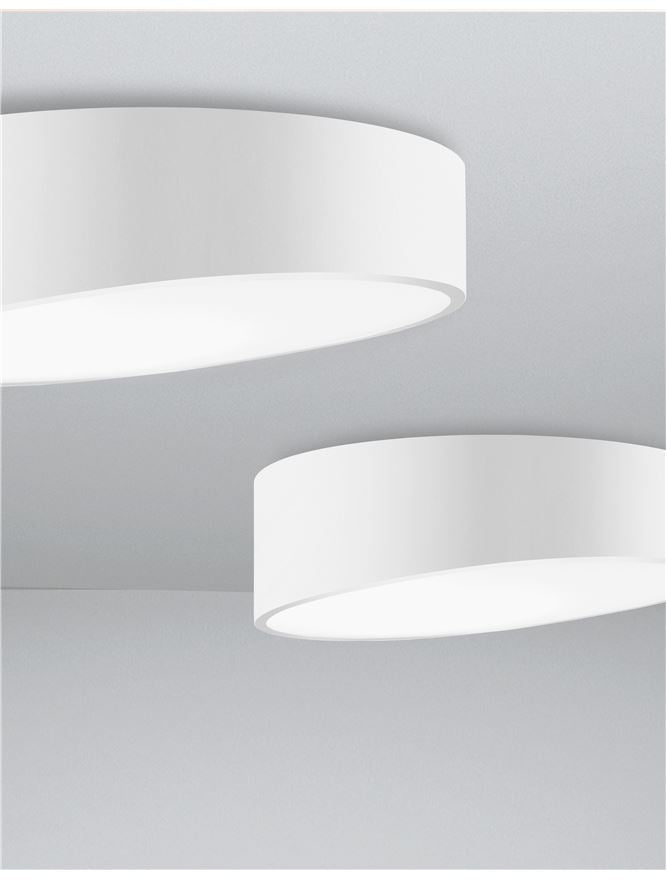 MAGG Diffused Sandy White Angled Cylinder Large Flush Ceiling Light - ID 10588