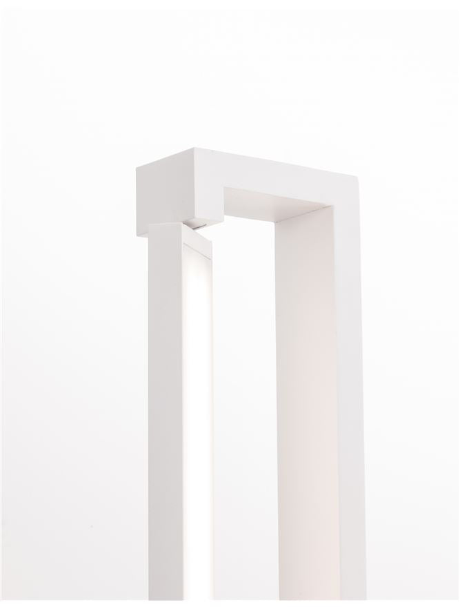 LIN Sandy White Aluminium & Acrylic Rotating Short Linear Floor Light - ID 10360