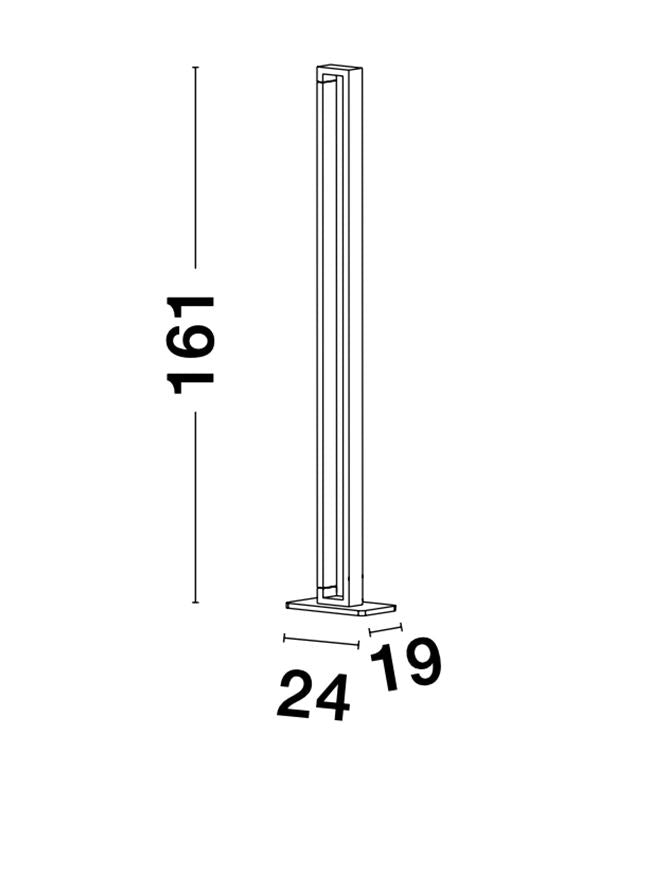LIN Sandy White Aluminium & Acrylic Rotating Short Linear Floor Light - ID 10360