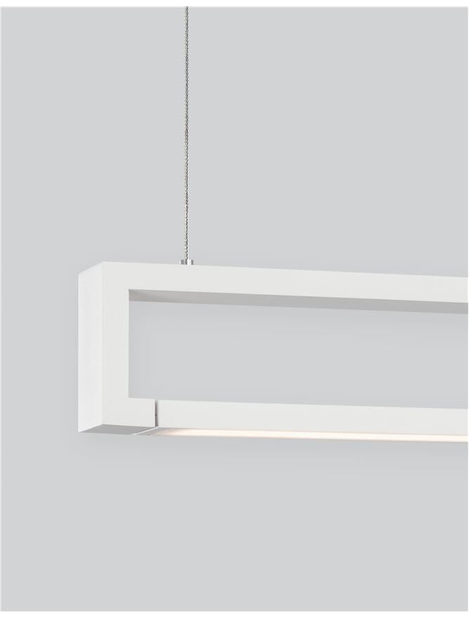 LIN Sandy White Aluminium & Acrylic Rotating Linear Bar Pendant - ID 10357