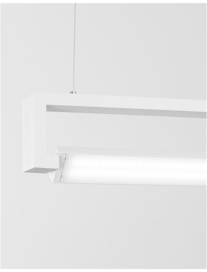 LIN Sandy White Aluminium & Acrylic Rotating Linear Bar Pendant - ID 10357