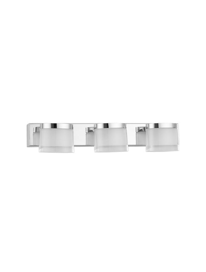 SAB Chrome Aluminium & Acrylic Tripple Bathroom Wall Light - ID 10912