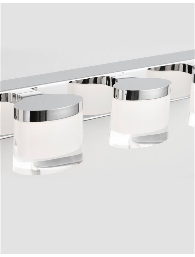 SAB Chrome Aluminium & Acrylic Quad Bathroom Wall Light - ID 10913