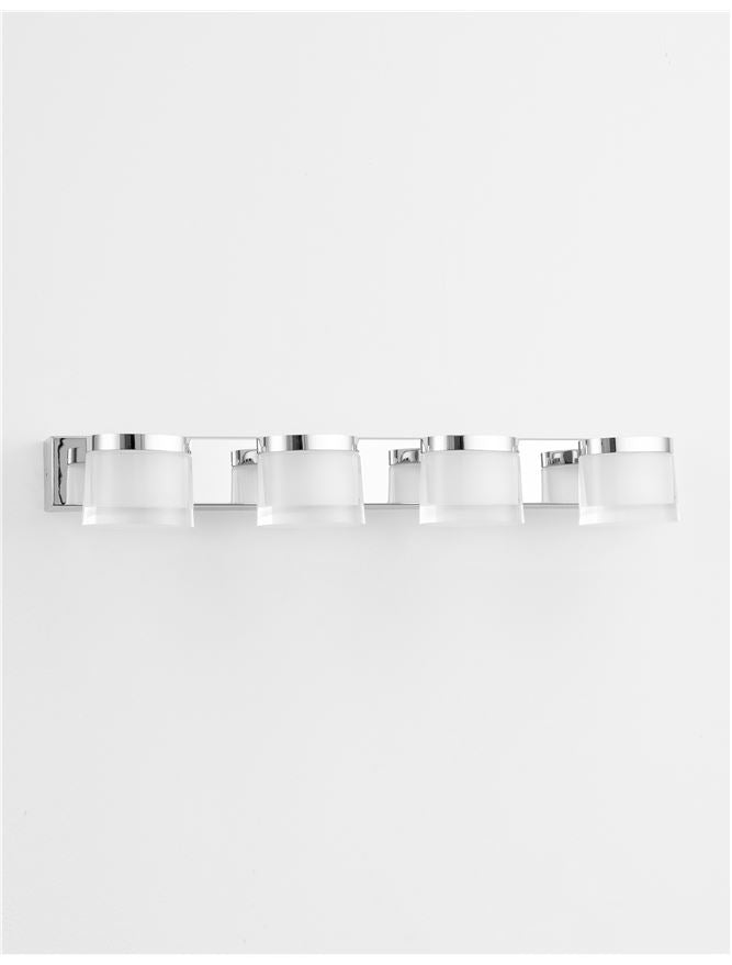 SAB Chrome Aluminium & Acrylic Quad Bathroom Wall Light - ID 10913