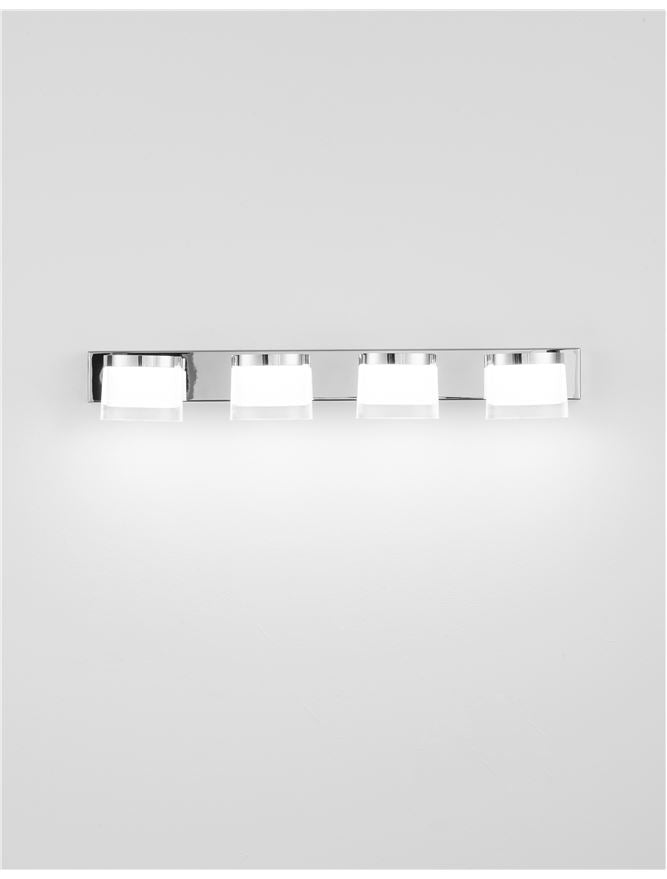 SAB Chrome Aluminium & Acrylic Quad Bathroom Wall Light - ID 10913