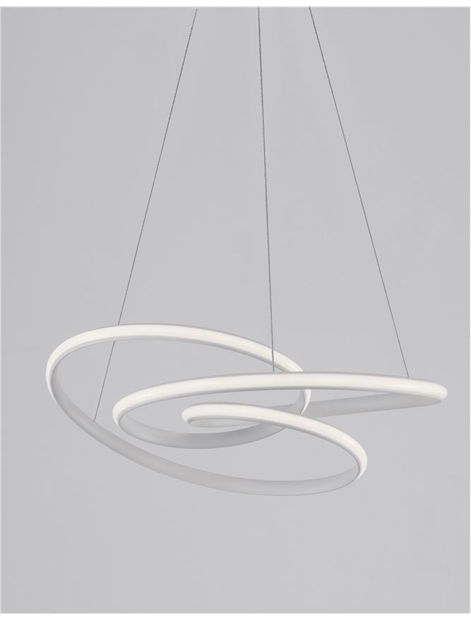 MENT Dimmable Sandy White Aluminium & Acrylic Knotted Swirl Pendant - ID 10454