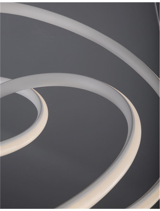MENT Dimmable Sandy White Aluminium & Acrylic Knotted Swirl Pendant - ID 10454