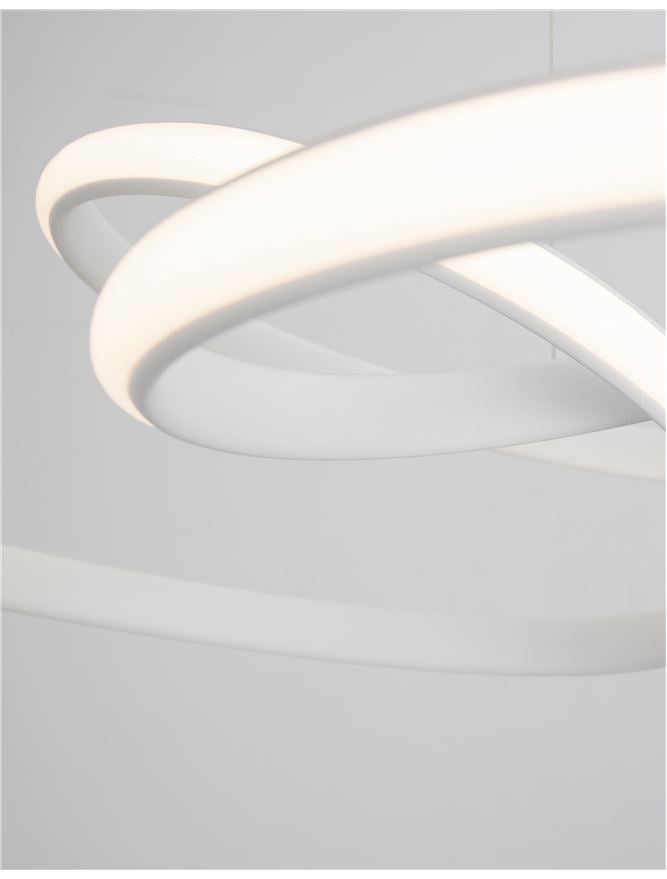 MENT Dimmable Sandy White Aluminium & Acrylic Knotted Swirl Pendant - ID 10454