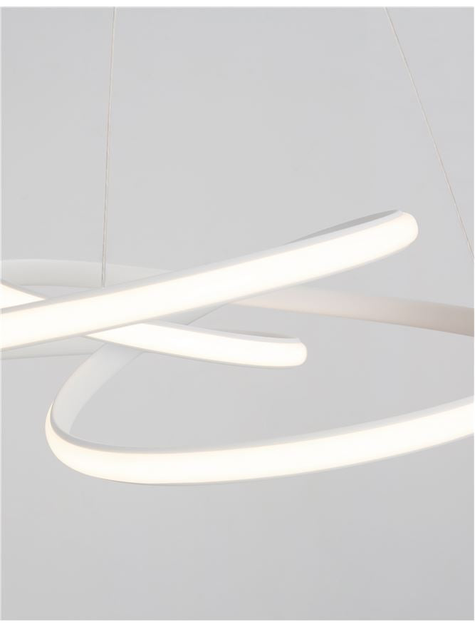 MENT Dimmable Sandy White Aluminium & Acrylic Knotted Swirl Pendant - ID 10454