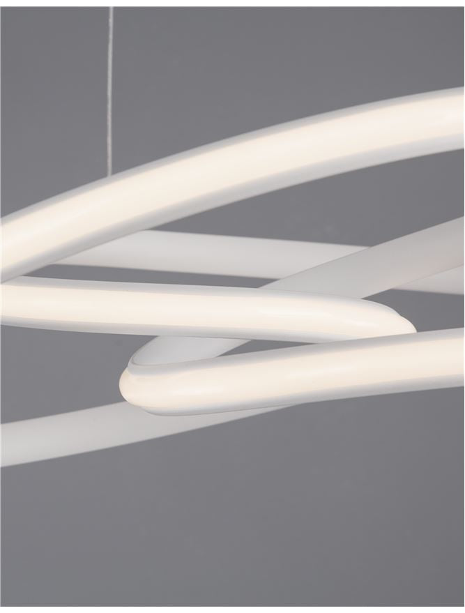 MENT Dimmable Sandy White Aluminium & Acrylic Knotted Swirl Pendant - ID 10454