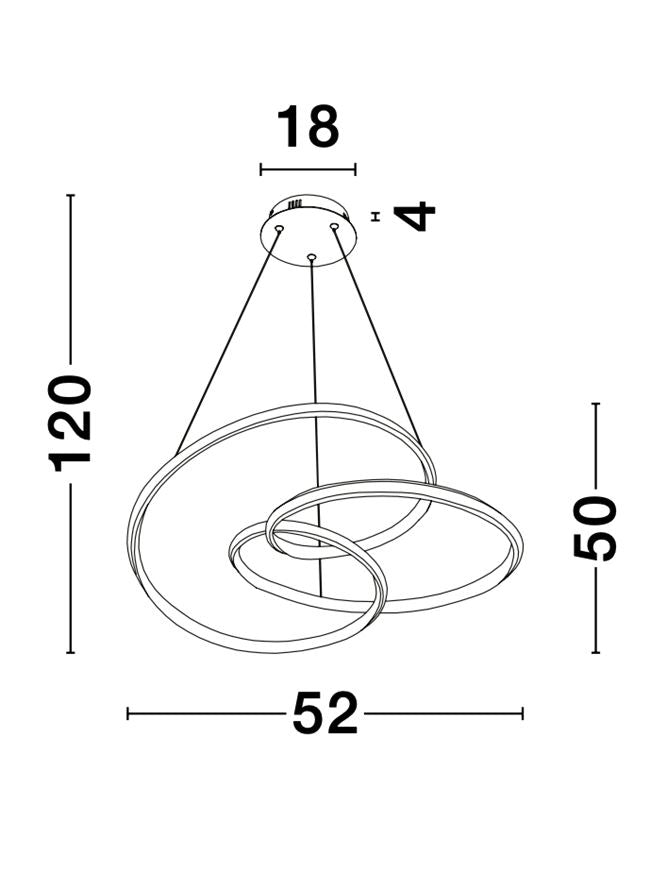 MENT Dimmable Sandy White Aluminium & Acrylic Knotted Swirl Pendant - ID 10454