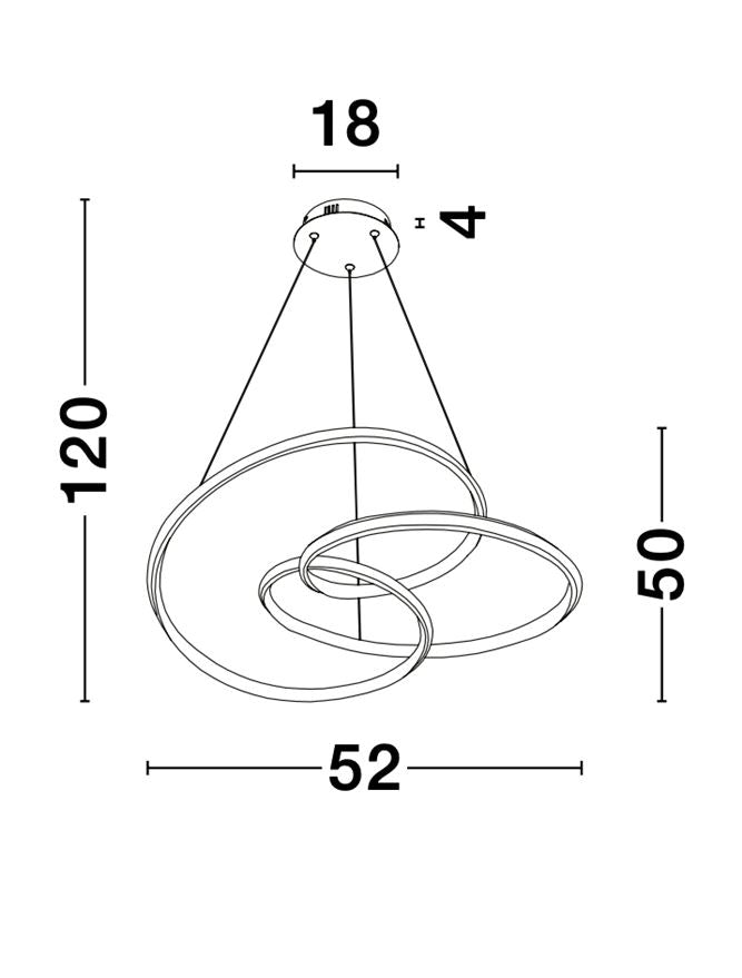 MENT Dimmable Sandy Black Aluminium & Acrylic Knotted Swirl Pendant - ID 10453