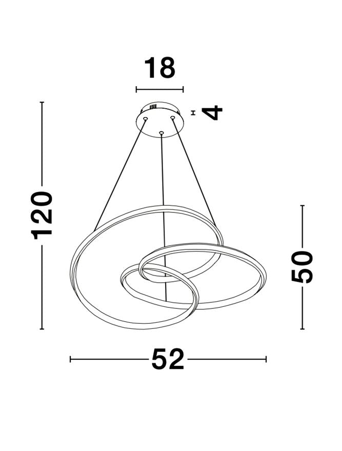 MENT Dimmable Sandy Coffee Aluminium & Acrylic Knotted Swirl Pendant - ID 10455