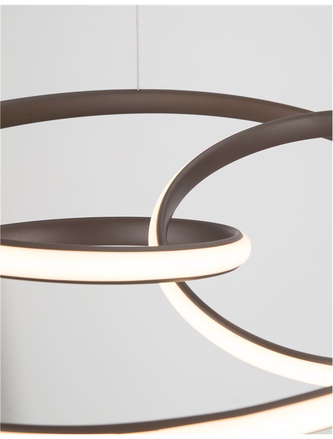 MENT Dimmable Sandy Coffee Aluminium & Acrylic Knotted Swirl Pendant - ID 10455