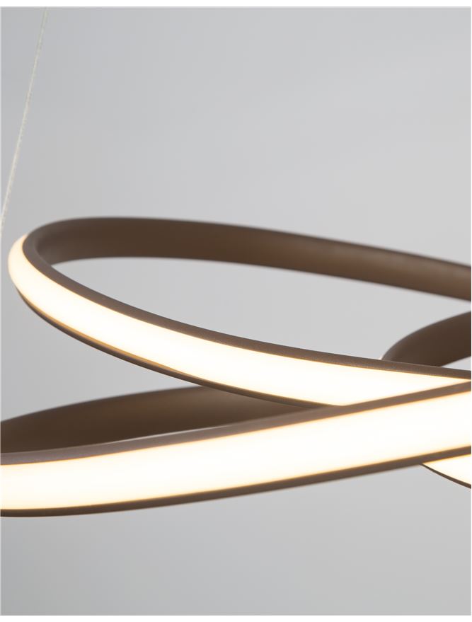 MENT Dimmable Sandy Coffee Aluminium & Acrylic Knotted Swirl Pendant - ID 10455