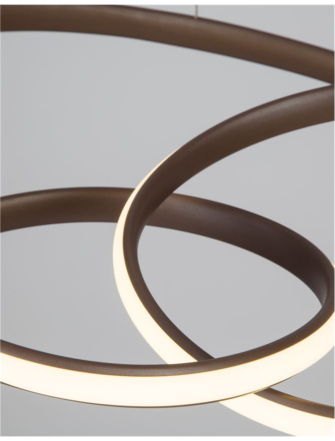 MENT Dimmable Sandy Coffee Aluminium & Acrylic Knotted Swirl Pendant - ID 10455
