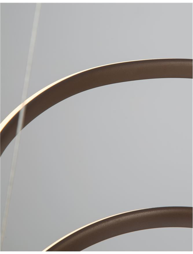 MENT Dimmable Sandy Coffee Aluminium & Acrylic Knotted Swirl Pendant - ID 10455