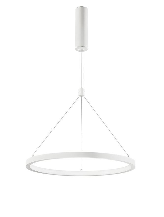 EMP Dimmable Sandy White Aluminium & Acrylic Single Ring Pendant - ID 10210