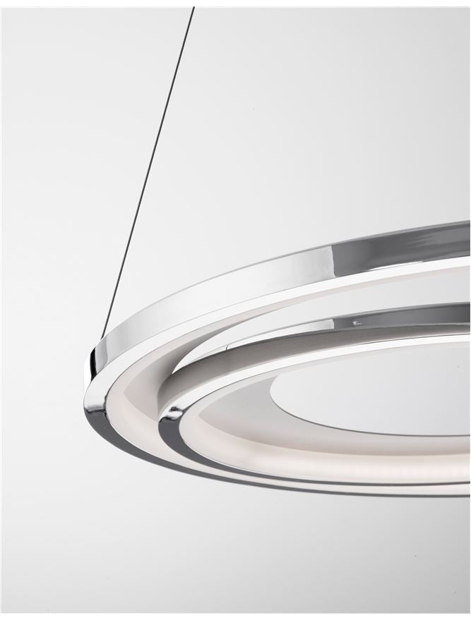 GAL Chrome Aluminium & Acrylic Dimmable Galactic Rings Pendant Small - ID 10473