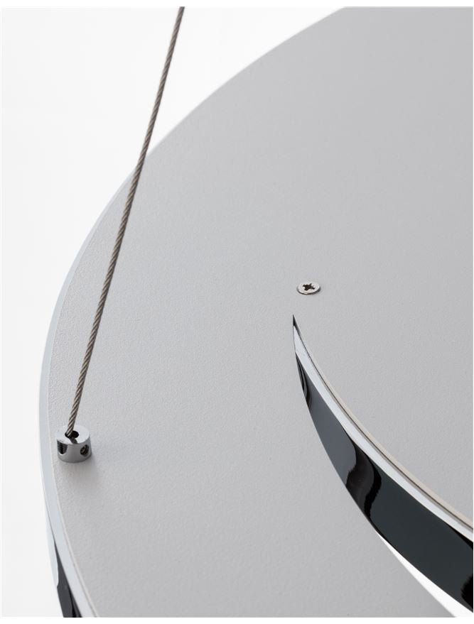 GAL Chrome Aluminium & Acrylic Dimmable Galactic Rings Pendant Small - ID 10473