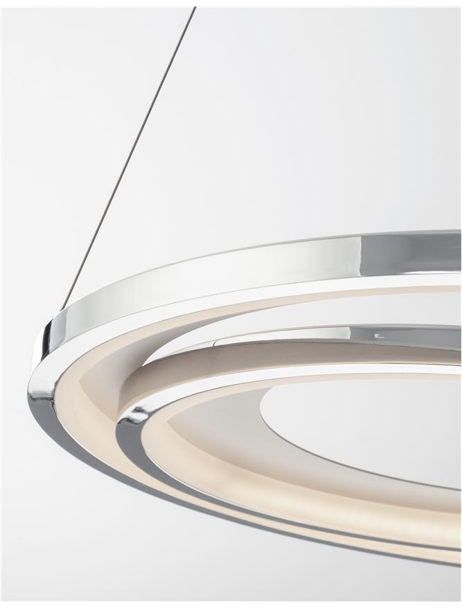 GAL Chrome Aluminium & Acrylic Dimmable Galactic Rings Pendant Small - ID 10473