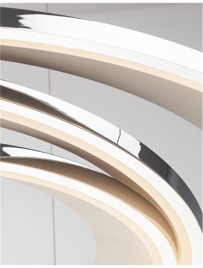 GAL Chrome Aluminium & Acrylic Dimmable Galactic Rings Pendant Large - ID 10474