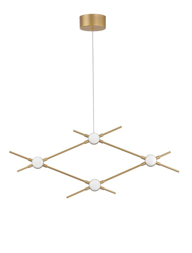 ATO Gold Metal & Acrylic 4 Lamp Molecule Pendant - ID 10077